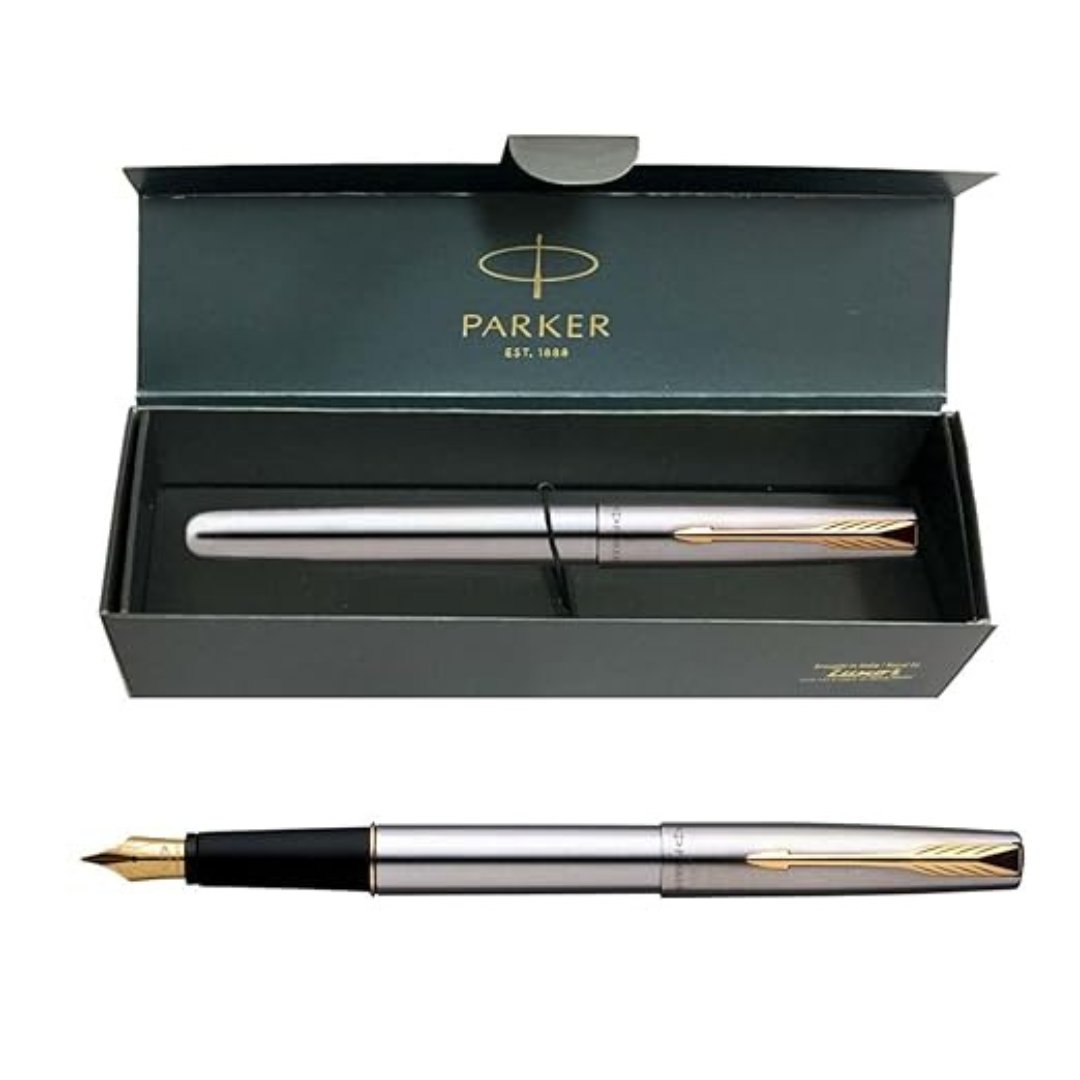 Parker Frontier Stainless Steel GT Fountain Pen - SCOOBOO - 9000020639 - Fountain Pen