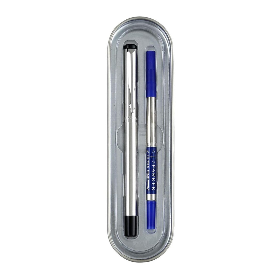 Parker Moments Vector Stainless Steel Reffilable Roller Ball Pen - SCOOBOO - 9000025348 - Roller Ball Pen