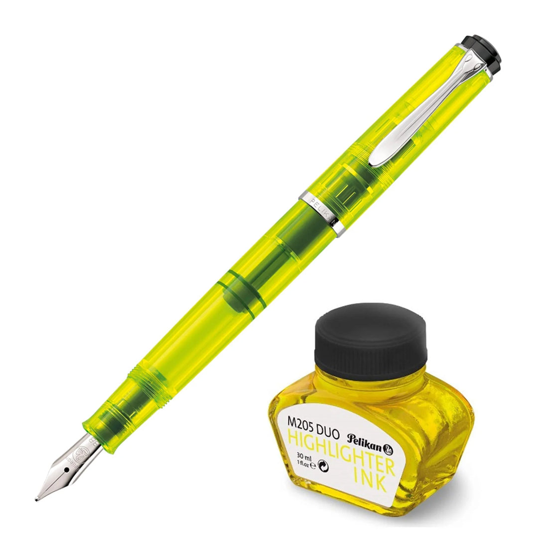 Pelikan Classic M205 Duo Neon Yellow Fountain Pen Set 819886