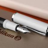 Pelikan Classic M205 White Fountain Pen - SCOOBOO - PEP_CLC_M205_WHT_FPEF_817585 - Fountain Pen