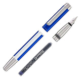 Pelikan Pura P40 Blue/Silver Fountain Pen - SCOOBOO - PEP_PUR_P40_BLUSLV_FPEF_954966 - Fountain Pen