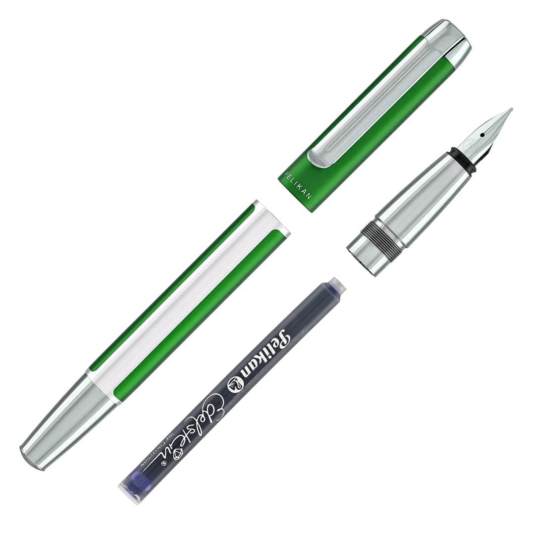 Pelikan Pura P40 Deep Green Fountain Pen - SCOOBOO - PEP_PUR_P40_DPGRN_FPF_817493 - Fountain Pen