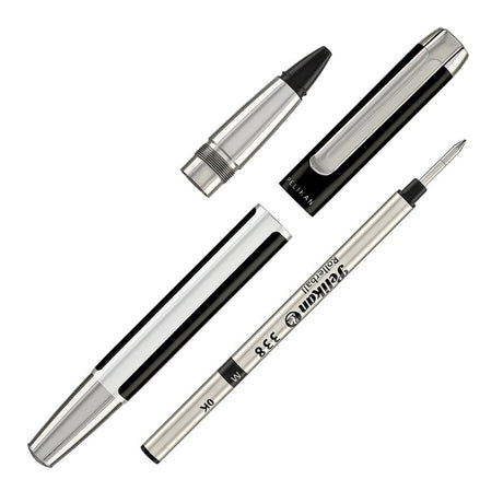 Pelikan Pura R40 Black/Silver Roller Ball Pen - SCOOBOO - PEP_PUR_R40_BLKSLV_RB_904441 - Roller Ball Pen