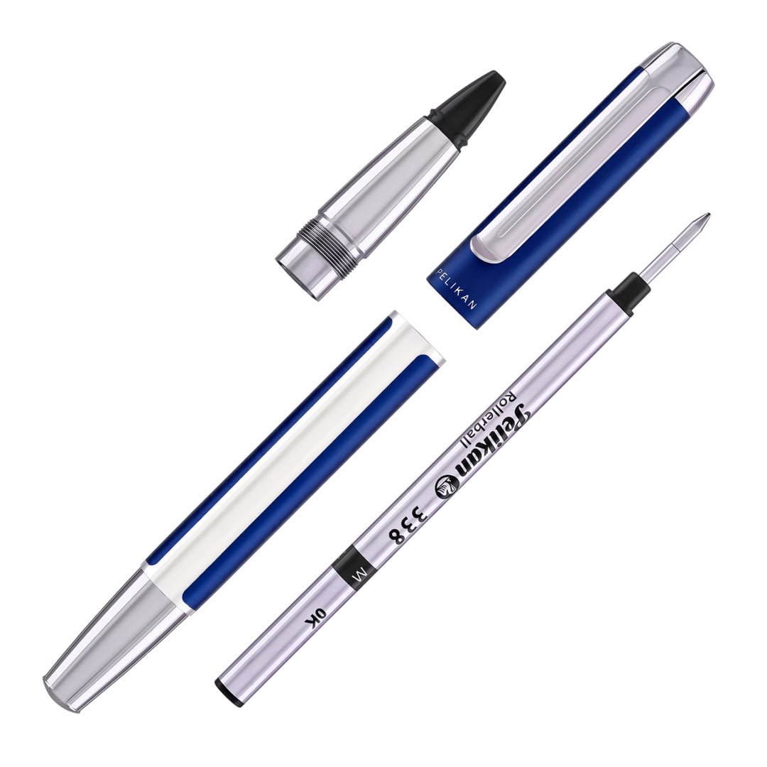 Pelikan Pura R40 Blue/Silver Roller Ball Pen - SCOOBOO - PEP_PUR_R40_BLUSLV_RB_955013 - Roller Ball Pen