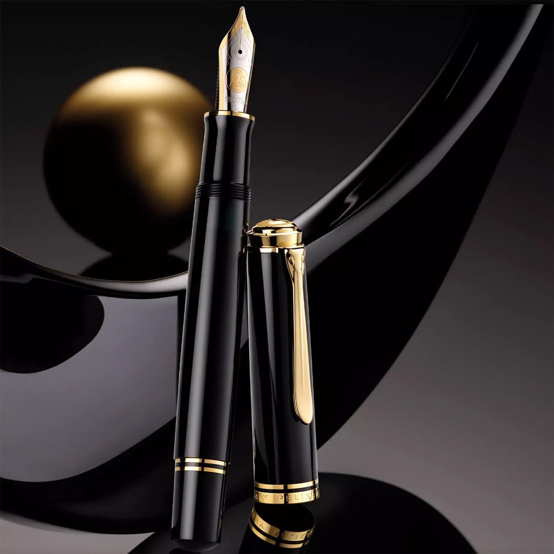 Pelikan Souveran M1000 Black/Green Fountain Pen - SCOOBOO - Pelikan