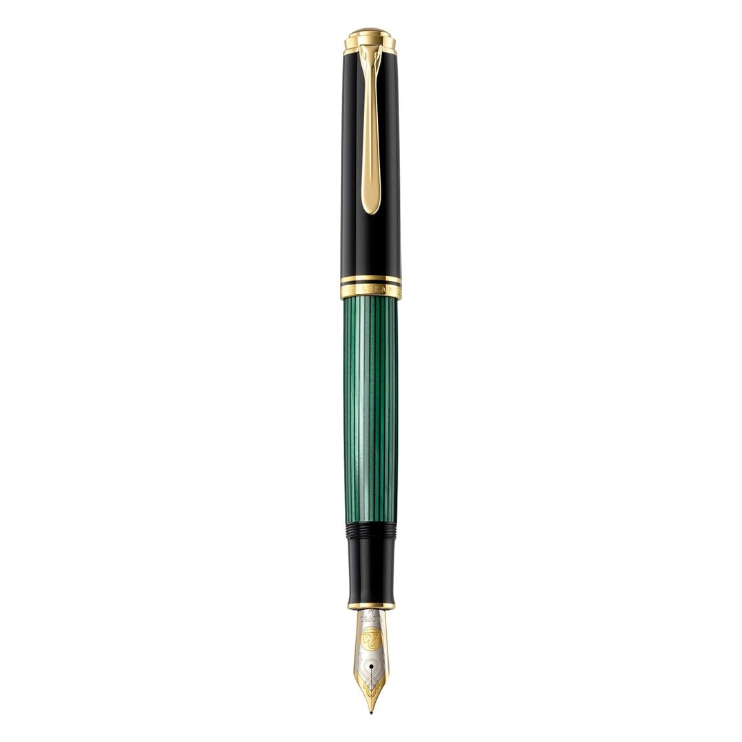 Pelikan Souveran M1000 Black/Green Fountain Pen - SCOOBOO - PEP_SVRN_M1000_BLKGRN_FPEF_987578 - Fountain Pen