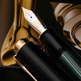 Pelikan Souveran M1000 Black/Green Fountain Pen - SCOOBOO - PEP_SVRN_M1000_BLKGRN_FPEF_987578 - Fountain Pen