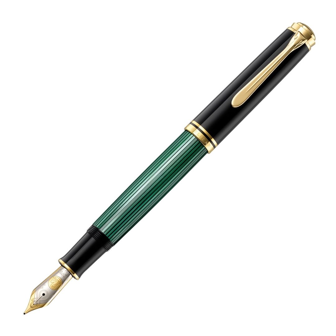 Pelikan Souveran M1000 Black/Green Fountain Pen - SCOOBOO - PEP_SVRN_M1000_BLKGRN_FPEF_987578 - Fountain Pen