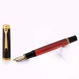 Pelikan Souveran M400 Black/Red Fountain Pen - SCOOBOO - PEP_SVRN_M400_BLKRED_FPEF_925131 - Fountain Pen