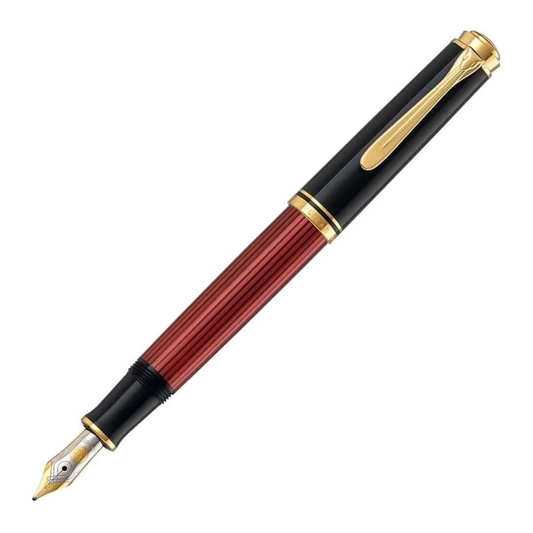 Pelikan Souveran M400 Black/Red Fountain Pen - SCOOBOO - PEP_SVRN_M400_BLKRED_FPEF_925131 - Fountain Pen