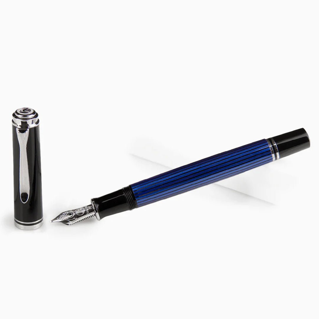 Pelikan Souveran M405 Black/Blue Fountain Pen - SCOOBOO - PEP_SVRN_M405_BLKBLU_FPEF_932772 - Fountain Pen