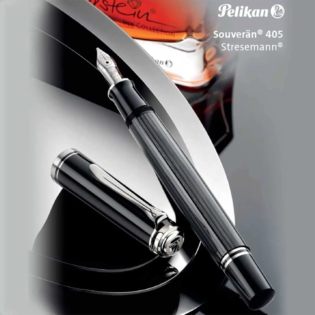 Pelikan Souveran M405 Stresemann Anthracite Fountain Pen - SCOOBOO - PEP_SVRN_M405_STR_ANTH_FPEF_803724 - Fountain Pen