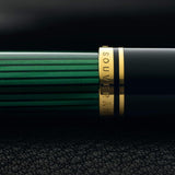 Pelikan Souveran M600 Black/Green Fountain Pen - SCOOBOO - PEP_SVRN_M600_BLKGRN_FPEF_979435 - Fountain Pen