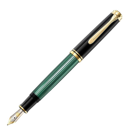 Pelikan Souveran M600 Black/Green Fountain Pen - SCOOBOO - PEP_SVRN_M600_BLKGRN_FPEF_979435 - Fountain Pen