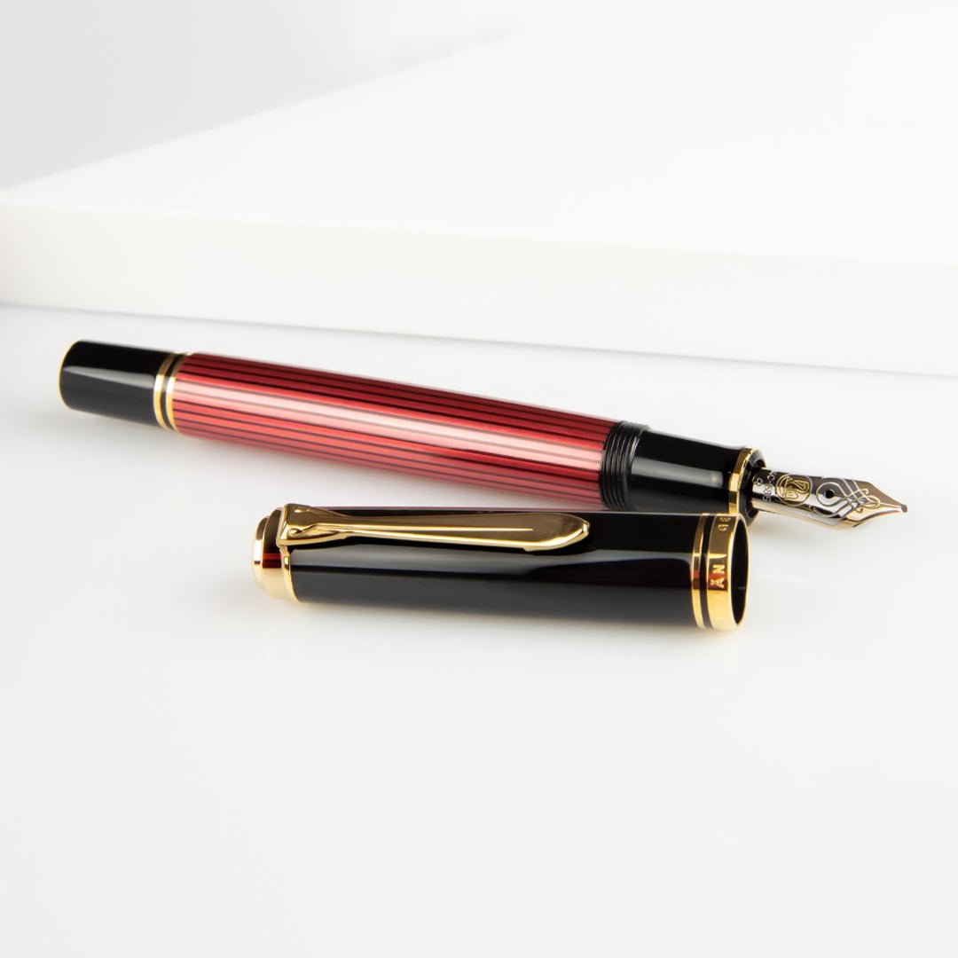 Pelikan Souveran M600 Black/Red Fountain Pen - SCOOBOO - PEP_SVRN_M600_BLKRED_FPEF_928903 - Fountain Pen