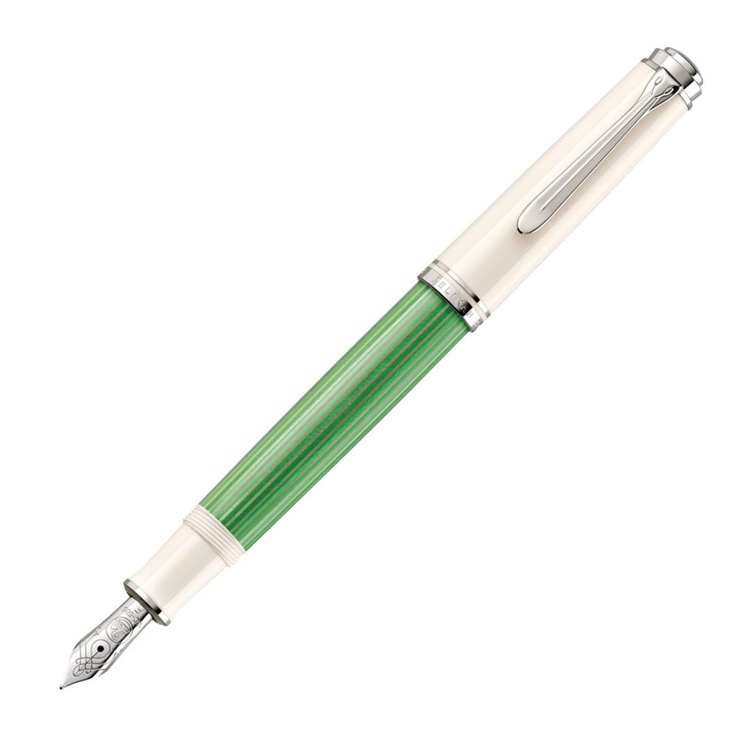 Pelikan Souveran M605 Green/White Fountain Pen (Special Edition) - SCOOBOO - PEP_SVRN_M605SE_GRNWHT_FPEF_818186 - Fountain Pen