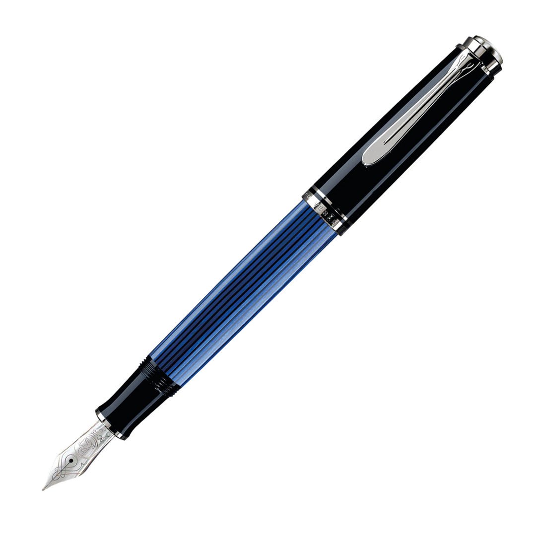 Pelikan Souveran M805 Black/Blue Fountain Pen - SCOOBOO - PEP_SVRN_M805_BLKBLU_FPEF_933507 - Fountain Pen