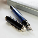 Pelikan Souveran M805 Black/Blue Fountain Pen - SCOOBOO - PEP_SVRN_M805_BLKBLU_FPEF_933507 - Fountain Pen