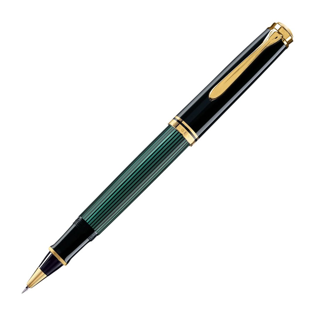 Pelikan Souveran R400 Black/Green Roller Ball Pen - SCOOBOO - PEP_SVRN_R400_BLKGRN_RB_987966 - Roller Ball Pen