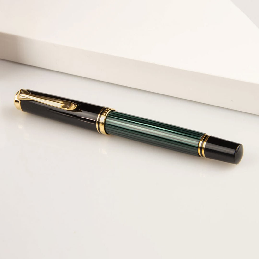 Pelikan Souveran R400 Black/Green Roller Ball Pen - SCOOBOO - PEP_SVRN_R400_BLKGRN_RB_987966 - Roller Ball Pen