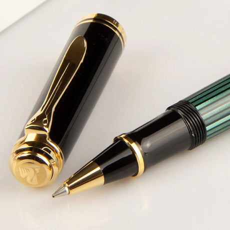 Pelikan Souveran R400 Black/Green Roller Ball Pen - SCOOBOO - PEP_SVRN_R400_BLKGRN_RB_987966 - Roller Ball Pen