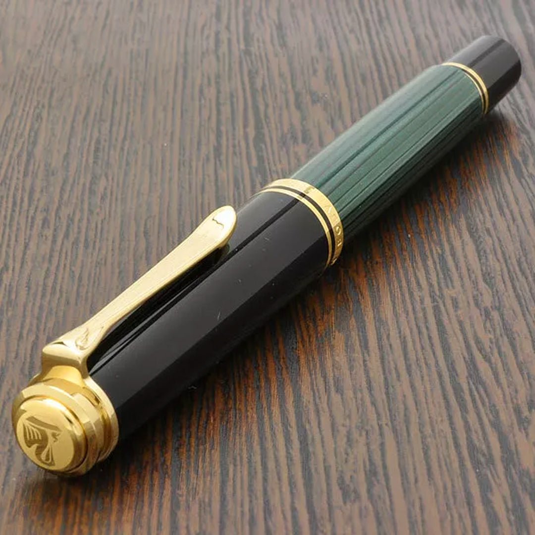 Pelikan Souveran R600 Black/Green Roller Ball Pen - SCOOBOO - PEP_SVRN_R600_BLKGRN_RB_979534 - Roller Ball Pen