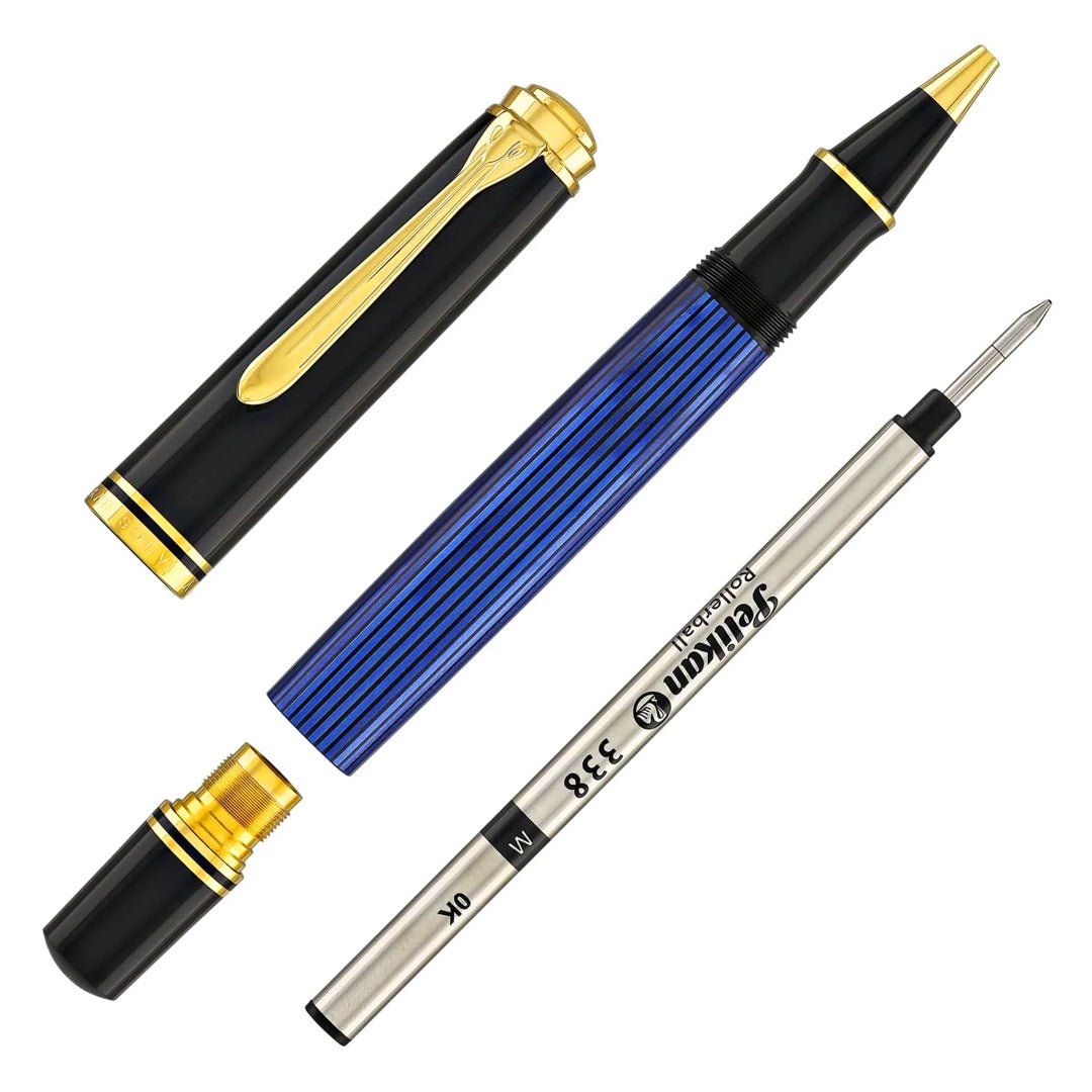 Pelikan Souveran R800 Black/Blue Roller Ball Pen - SCOOBOO - PEP_SVRN_R800_BLKBLU_RB_988006 - Roller Ball Pen