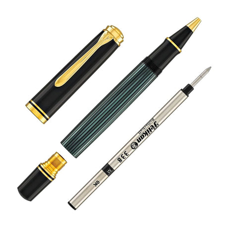 Pelikan Souveran R800 Black/Green Roller Ball Pen - SCOOBOO - PEP_SVRN_R800_BLKGRN_RB_987990 - Roller Ball Pen