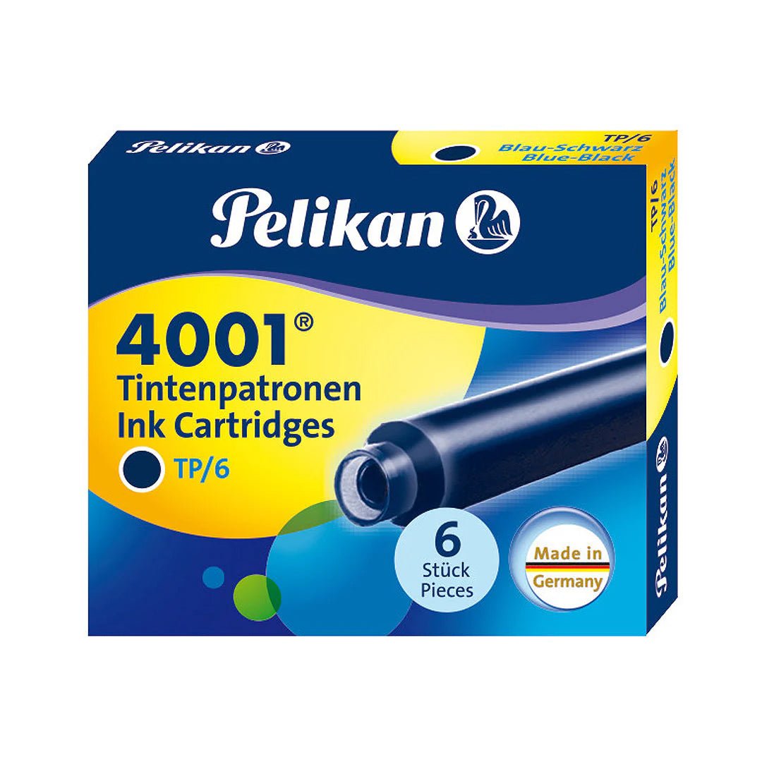 Pelikan TP/6 Short Ink Cartridge (Blue/Black - Pack of 6) - SCOOBOO - PE_TP6_SHR_BLU_BLK_INKCART_PK6_301184 - Ink Cartridge