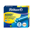 Pelikan TP/6 Short Ink Cartridge (Turquoise - Pack of 6) - SCOOBOO - PE_TP6_SHR_TUR_INKCART_PK6_301705 - Ink Cartridge