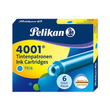 Pelikan TP/6 Short Ink Cartridge (Turquoise - Pack of 6) - SCOOBOO - PE_TP6_SHR_TUR_INKCART_PK6_301705 - Ink Cartridge