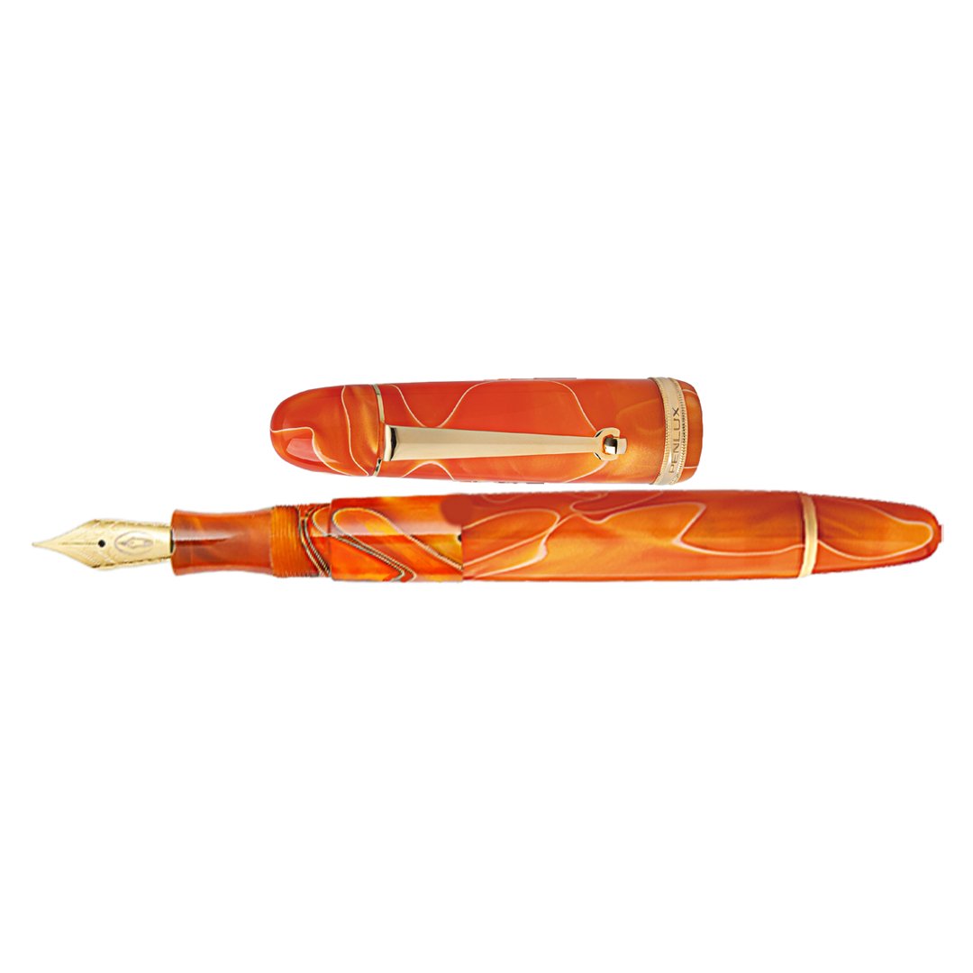 Penlux Grande Orange Swirl Fountain Pen - SCOOBOO - 10 - 100 - 209 - Fountain Pen