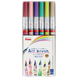 Pentel Art Brush 6 Color Set - SCOOBOO - XGFL6ST - Brush Pens