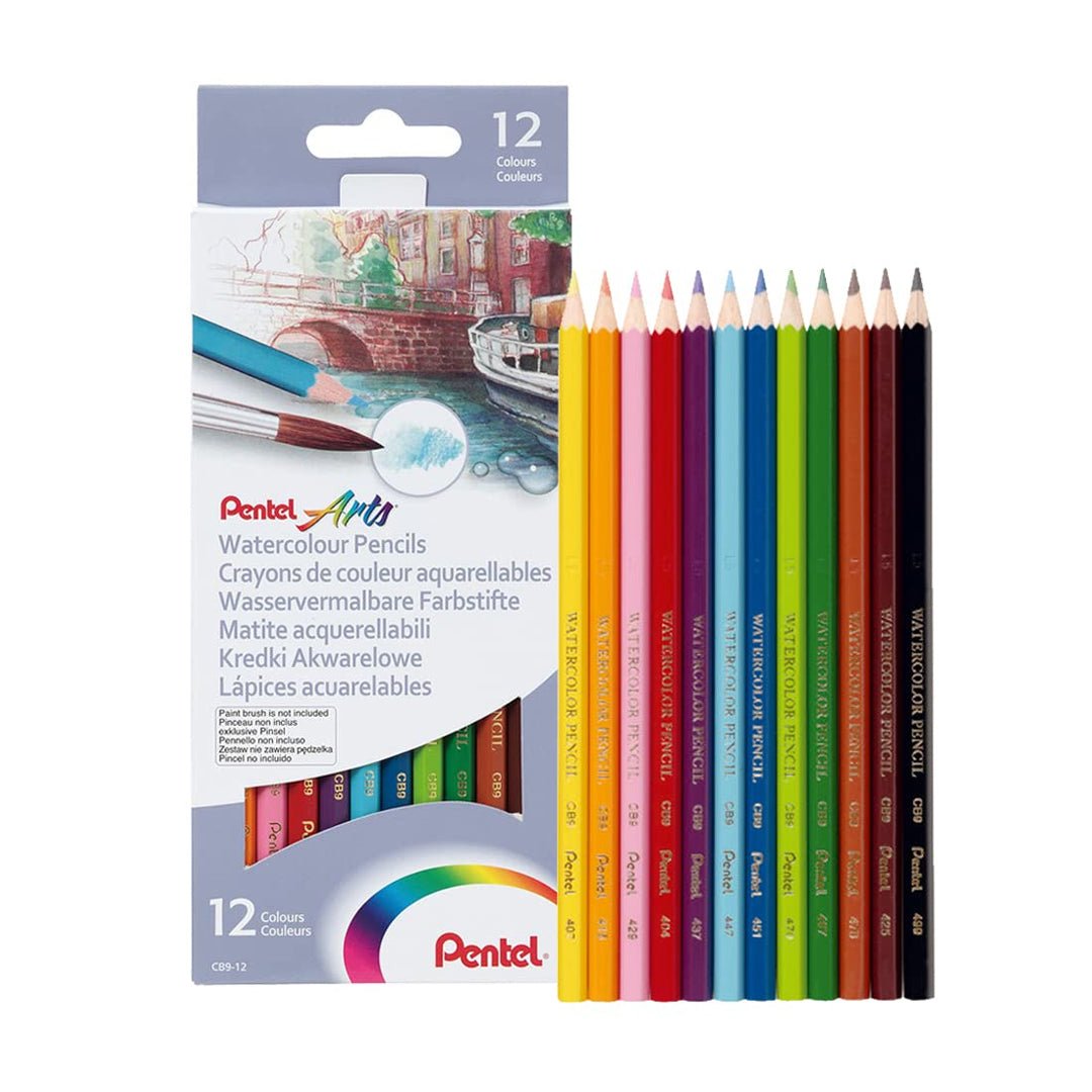 Pentel CB9 - 12U Water Color Pencils Set of 12 Pcs. (THAI) - SCOOBOO - CB9 - 12U - Watercolour Pencils