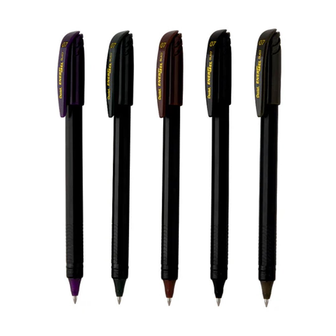 Pentel Energel Roller Gel Pen 0.7mm - Black Edition(Pack of 5) - SCOOBOO - BL417 - MIX - Gel Pens