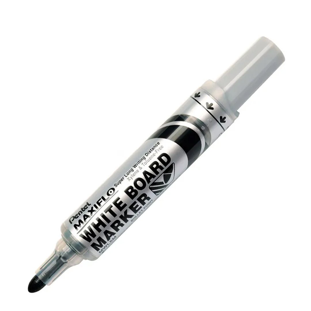 Pentel Maxiflow Medium Bullet Point Whiteboard Marker - SCOOBOO - MWL5M - AO - White - Board Marker