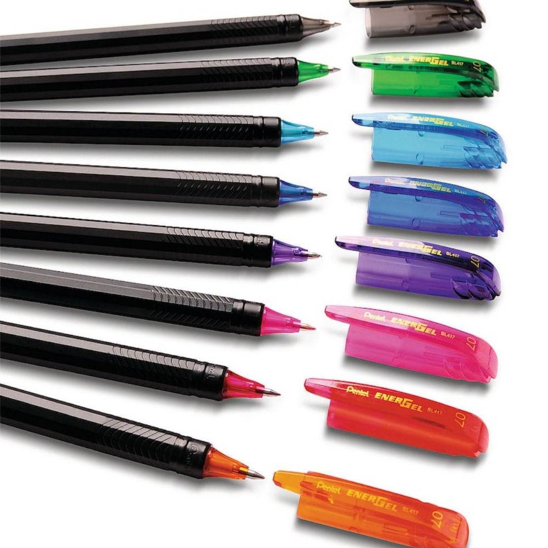 Pentel Multicolour Energel Roller Gel Pen 0.7mm(Pack of 8) - SCOOBOO - BL417-MIX (8 ink) - Gel Pens