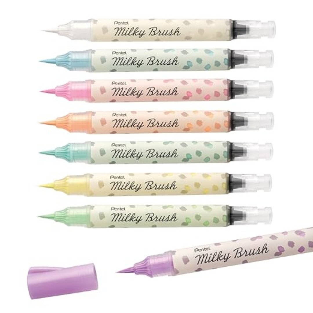 Pentel Pastel Milky Brush Pen(Pack Of 1) - SCOOBOO - XGFH-PWX - Brush Pens