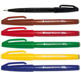 Pentel Water Based Brush Sign Pen(Pack of 6) - SCOOBOO - SES15C-6ST1 - Brush Pens