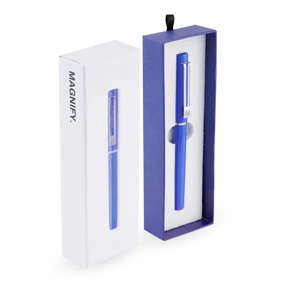 Picasso Parri Magnify Roller Ball Pen WithAn Extra Refill For Free - SCOOBOO - PP - 012 - Blue - Roller Ball Pen