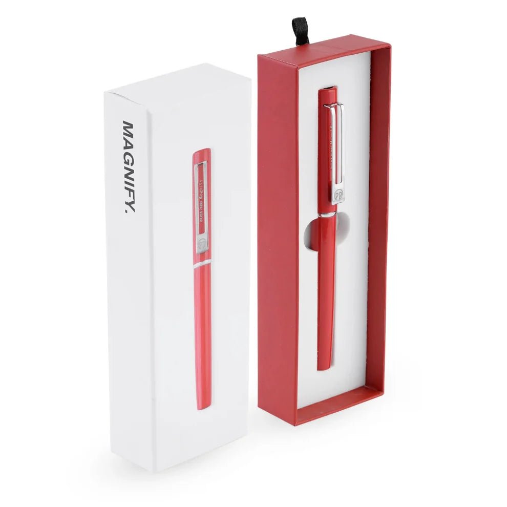 Picasso Parri Magnify Roller Ball Pen WithAn Extra Refill For Free - SCOOBOO - PP - 012 - Red - Roller Ball Pen