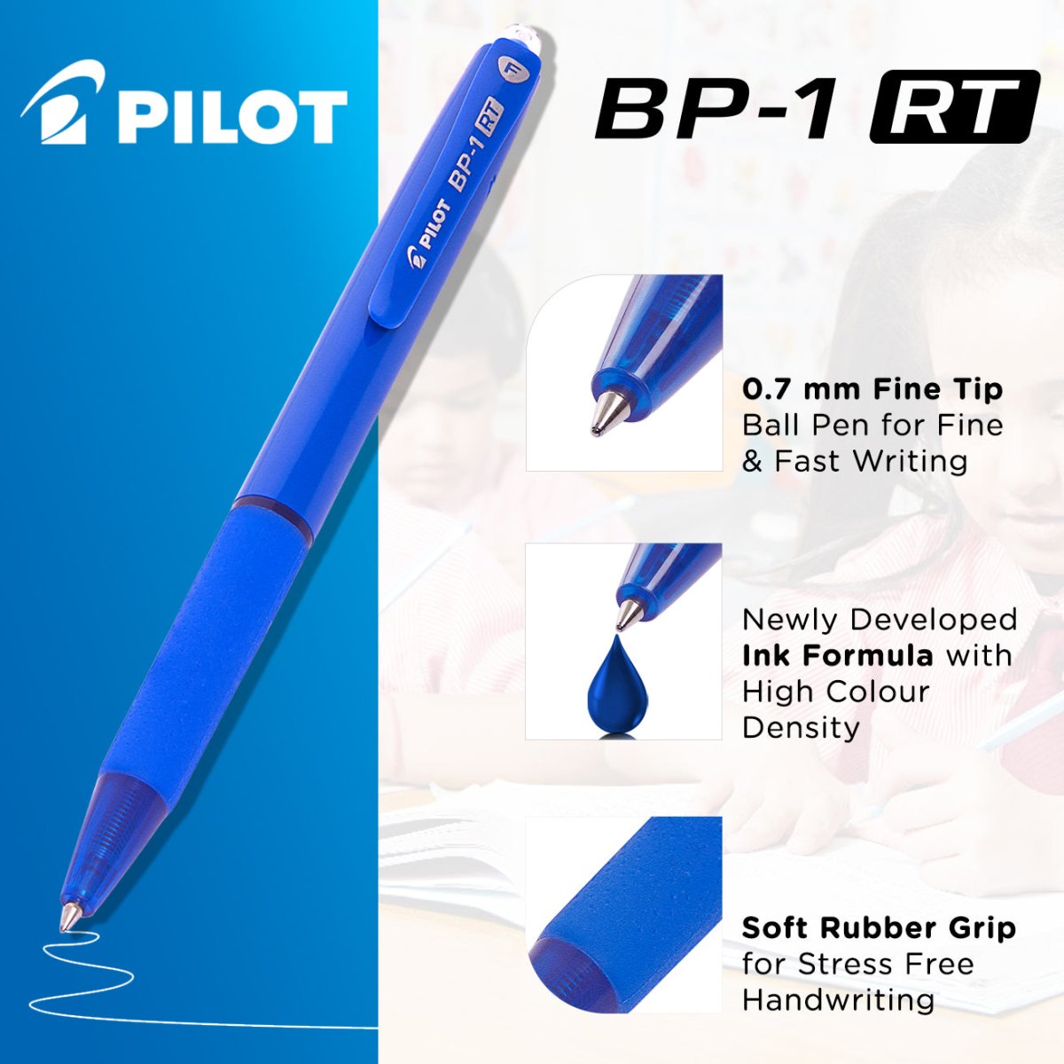 Pilot BP - 1 RT Fine 0.7mm Ball Point Pen Pack Of 20 - SCOOBOO - 1119 - Ball Pen