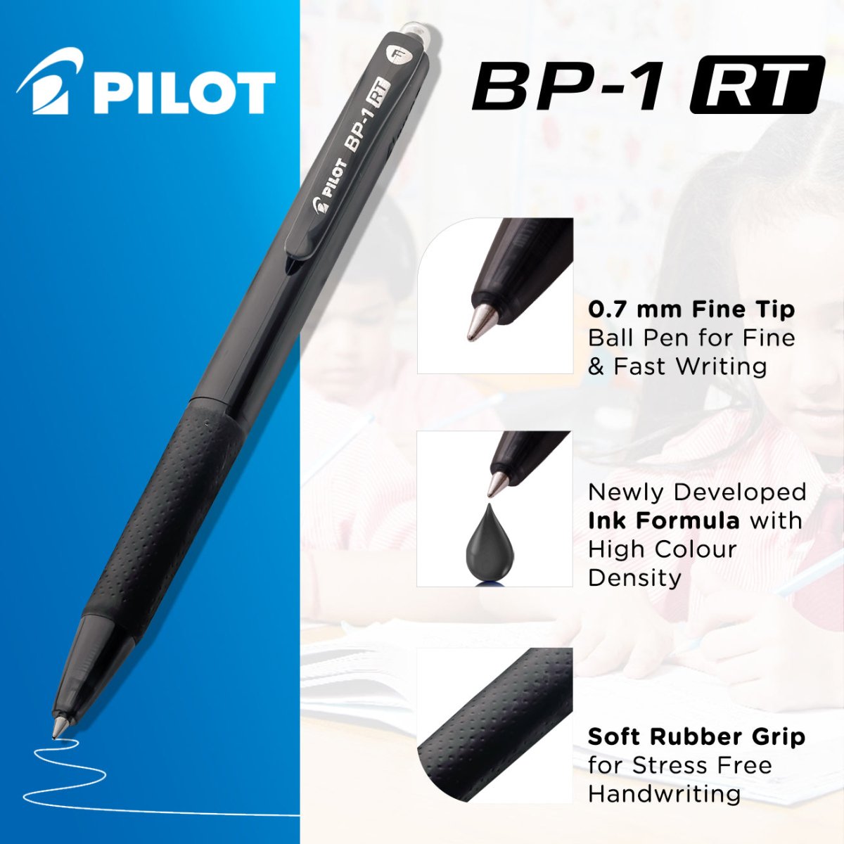Pilot BP-1 RT Fine 0.7mm Ball Point Pen Pack Of 20 - SCOOBOO - Pilot