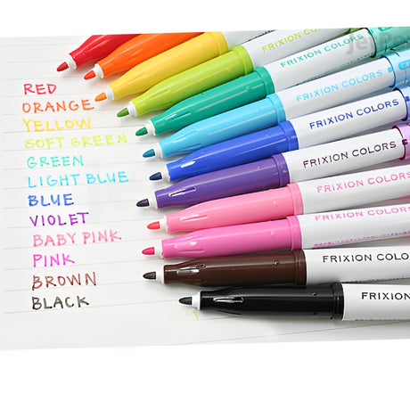 Pilot FriXion Colors Erasable Marker - 6 Color Set - SCOOBOO - SFC - 120M - 12C - Marker