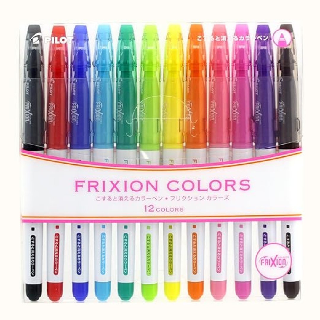 Pilot FriXion Colors Erasable Marker - 6 Color Set - SCOOBOO - SFC - 120M - 12C - Marker