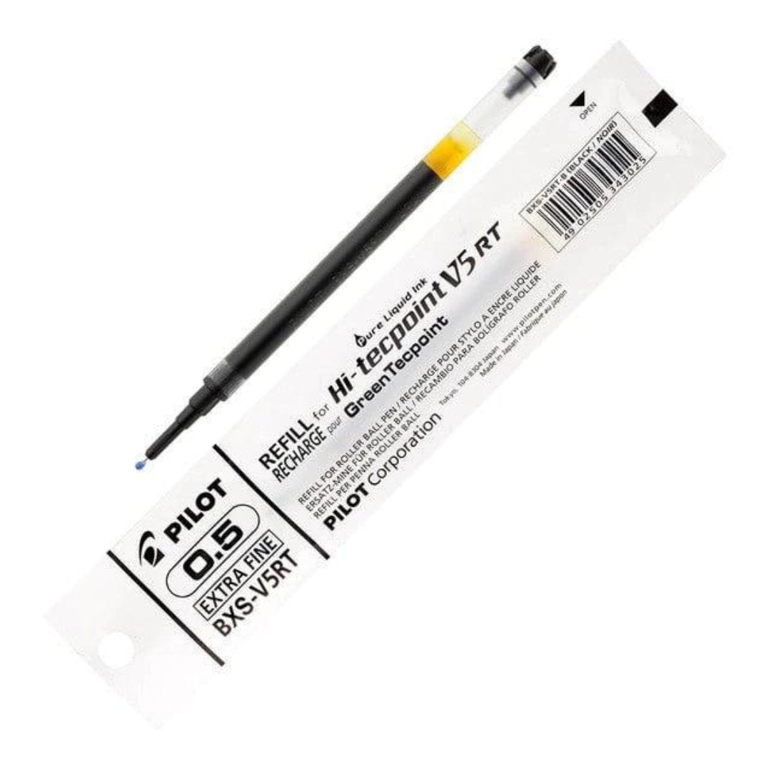 Pilot Hi-Techpoint V5 RT 0.5mm Roller Ball Pen Refill - SCOOBOO - BXS-V5RT-B - Refills