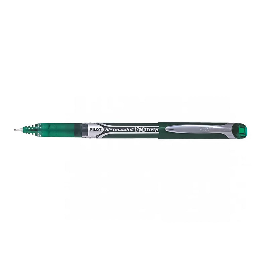 PILOT Lot De 6 Stylos Roller Hi-Tec V10 Grip Pointe Aiguille Noir - Écriture Fine Et Précise