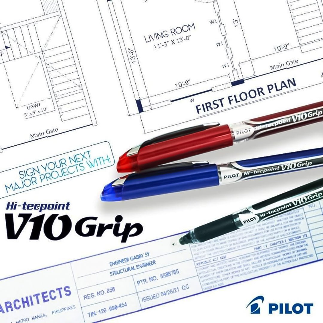Pilot Hi-tecpoint V10 Grip 1.0mm Roller Ball Pen - SCOOBOO - 127 - Roller Ball Pen