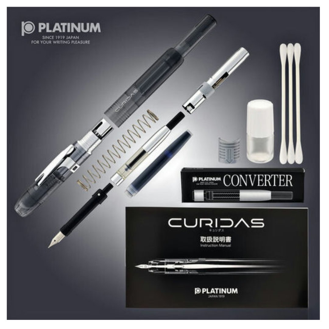 Platinum Curidas Fountain Pen Graphite Smoke Extra Fine - SCOOBOO - PKN7000#7-1(1738071) - Fountain Pen