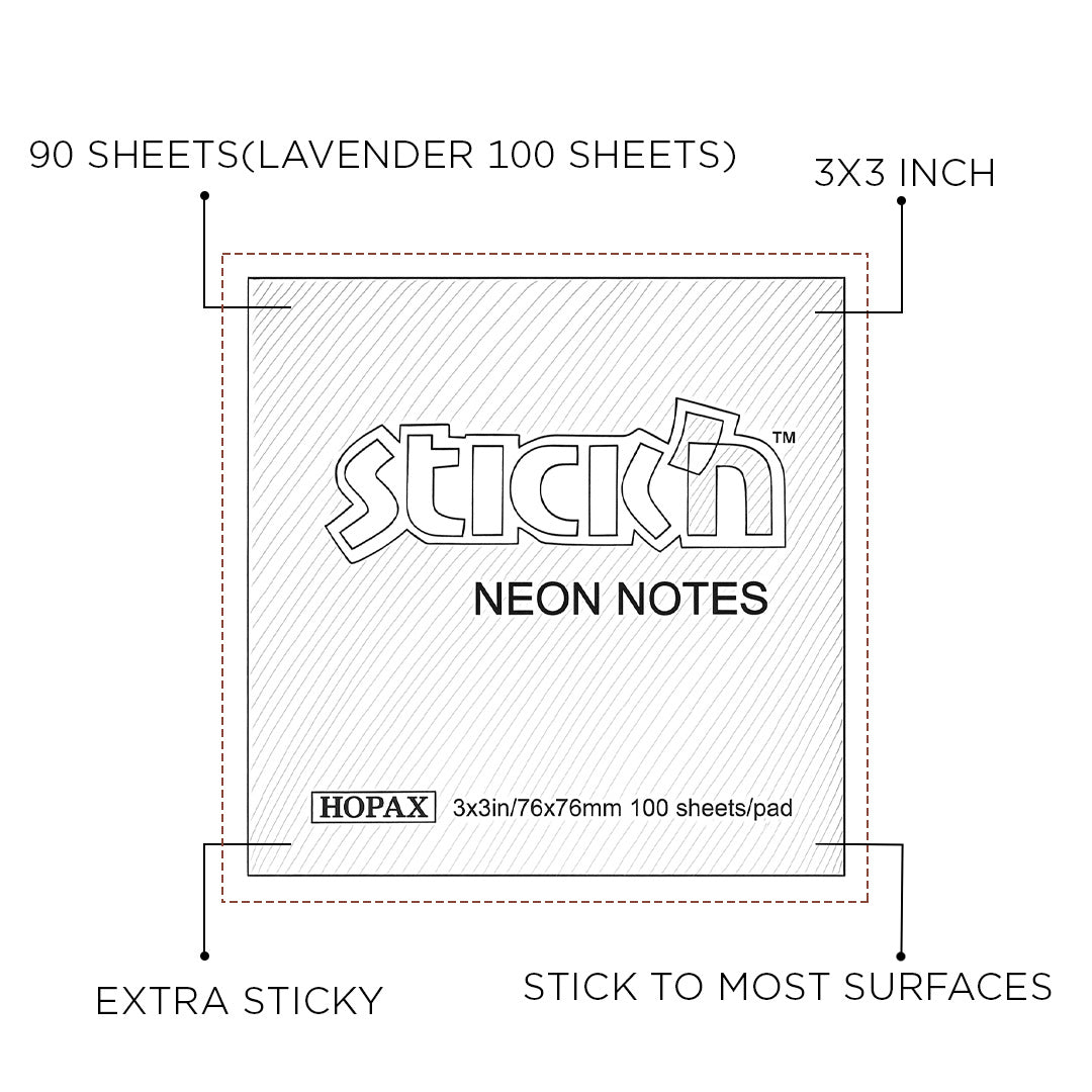 Hopax Sticky Notes Hopex Neon Sticky Notes - SCOOBOO - Hopax